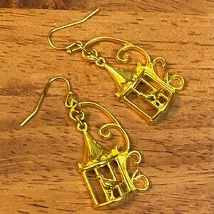 NEW Gold birdcage earrings